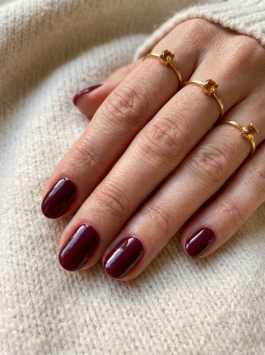 Simple Burgundy Nails als Simple Fall Nails Inspiration 2026